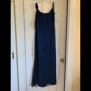 Navy blue with black overlay dress